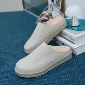 국내제작 라운드 고무창 린넨 소재 통굽 남성 슬리퍼Y