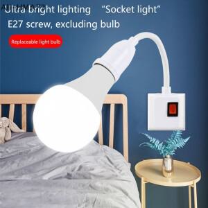 1조각 EUUK 플러그 LED 테이블 램프 호스 조향 레버 E27 스위치가있는 회전 헤드 소켓 전구 홀더에 직접