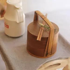 대나무 오니기리 2단 도시락통 감성 15cm 피크닉박스