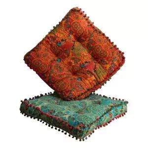 마야풍무늬 사각 양면 방석 대형 인테리어 쿠션 2종