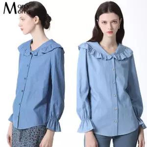 [르오트]  프릴 라운드 카라 블라우스