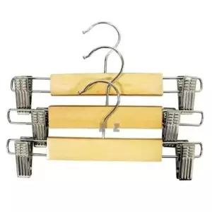 [JED] 원목 3P 바지걸이 행거 치마 키즈용 팬츠 집게 옷걸이