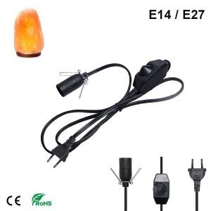 조광 스위치 포함 전원 코드 케이블 와이어, E27 금속 클립 E14 소켓 램프 베이스 행글램프 거치대, 솔트