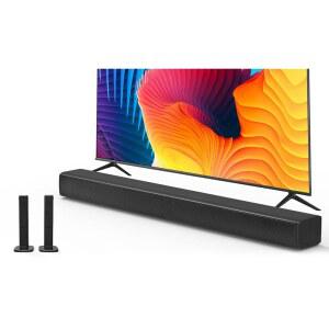 스마트 TV용 xinat 2 in 1 분리형 사운드 바 서라운드 시스템용 채널 32인치 블루투스 5 0 TV 스피커 내장 듀얼 서브우퍼 베이스 조절 가능 리모컨