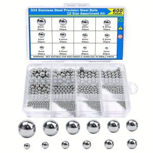 600개 12 사이즈 스테인리스 정밀 베어링 볼 1-8mm 미터법: 자전거 베어링 볼, 믹싱 볼 모음 키트