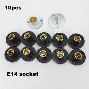 10PCS E14 라이트 램프 전구 홀더 기본 피팅 스크류 캡 LED 소켓 e14 고정 어댑터 변환기 110v 220V