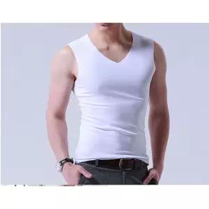 빅사이즈 남성용 V넥 무봉제 나시 아이스 쿨 런닝