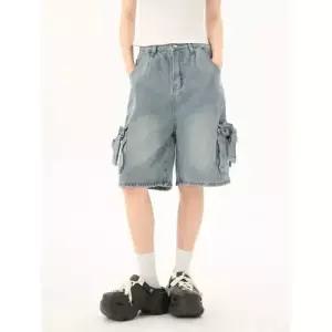 마킷5 여름 봄 바지 여성용 데님 청바지 숏 반바지 와이드 5부 JEN1