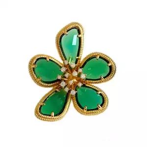 브로치 크리스탈 그린 미니 색상 일곱가지 심플 봄꽃