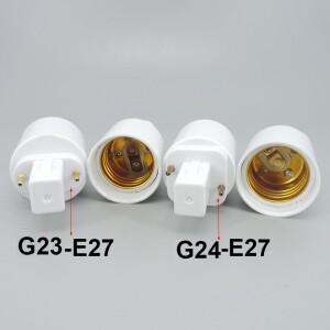 ABS LED 어댑터 소켓 할로겐 CFL 라이트 램프 베이스 컨버터, G23-E27 전구 거치대 2 핀 85-265V