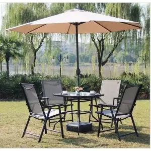 야외 테이블 의자 파라솔 스 분위기 펜션 철제테이블