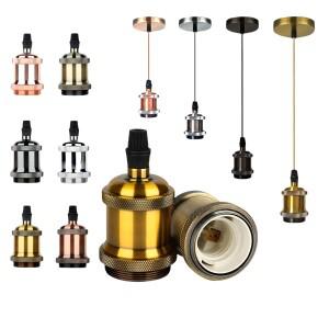 가정용 천장 걸이식 에디슨 램프 베이스 소켓, 코드 1m 펜던트 조명, 빈티지 E27 거치대, 커피 바 호텔
