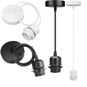 펜던트 램프 거치대 행잉 조명 키트, 구리 소켓, 라인, DIY 레트로 홀더, 블랙화이트 천장 고정장치 나사