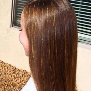 반짝이 트윙클 붙임머리 포인트 컬러 브릿지 피스 zbD6+4XmD