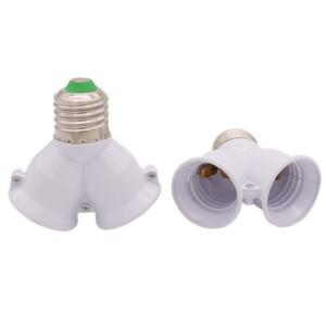 흰색 E27 ~ 2 램프베이스 Led 조명 이중 나사 전구 소켓 변환기 절약 LED 할로겐 램프 홀더 3A