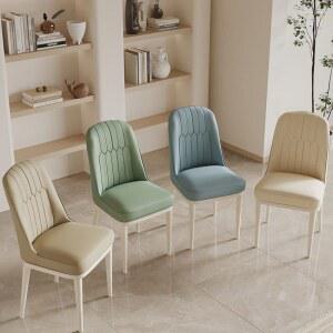 모던한 패딩 처리된 크림색 식탁 의자 가정용 카페 높은 등받이 가구 식당 부드러운 미니멀리스트 스툴 호텔 주방