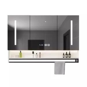 거울 플랩장 LED 욕실 벽걸이 화장실 수건함 조명