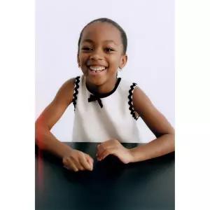 [국내배송] 자라 ZARA 콘트라스트 니트 원피스 - 크림 938521