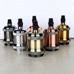 빈티지 램프 소켓 에디슨 나사 거치대, E27 전구 베이스 산업용 걸이식 가정용 장식