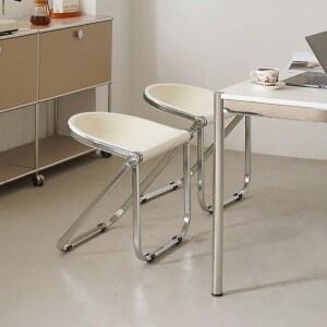 랜덤 컬러 아크릴 접이식 스툴 미니멀리즘 소형 디자인 식탁 의자 가정용 가구