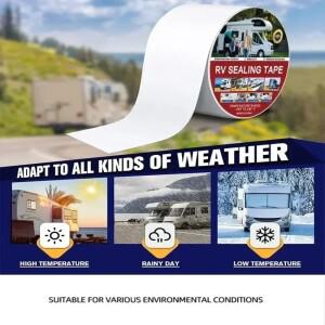 전문가용 흰색 RV 지붕 실란트 테이프 - 트레일러 누수, 태양광 패널 시스템, 캠핑카, 보트용 고강도 방수