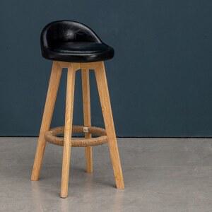북유럽 스타일 원목 회전 바 스툴 가정용 가구 의자 카운터 미니멀리스트 주방 모던 식당 높은