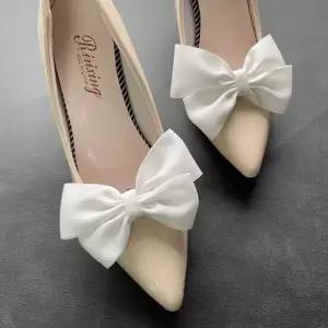 리본 구두 코사지 웨딩슈즈 대여 셀프 웨딩 신부 소품 신발 악세사리 장식 클립 하이힐 파티 레이어드