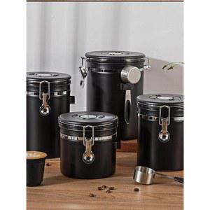 커피보관용기 진공밀폐 원두통 신선도유지 계량스푼포함 진공저장용기 자동배기 커피분말보관