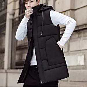 남성용 겨울 따스하고 고급스러운 스타일 롱패딩 조끼