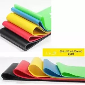 라텍스 중급용 루프밴드(엉짱밴드) 노랑색 두께 0.7mm