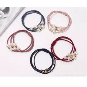 진주 구슬 세줄 머리끈 (1P 단위 판매)