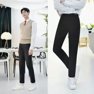 (빅사이즈) 허리조절 블랙 교복바지 남자 -6XL