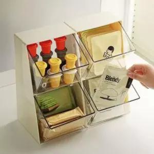 [생활] 보관용 다용도 티백 정리 용품 커피 상자 정리함 수납함