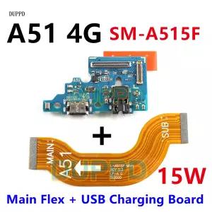 삼성 호환 A51 4G A515F A515 메인 마더 보드 용 고속 충전기 충전 포트 USB 도크 마이크 플렉스 케이블 연