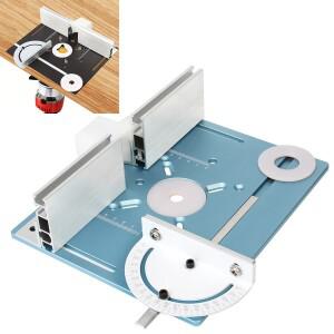 알루미늄 라우터 테이블 삽입 플레이트 목공 트리머 DIY 작업 벤치 용 마이 터 게이지가있는 전기 목재 밀