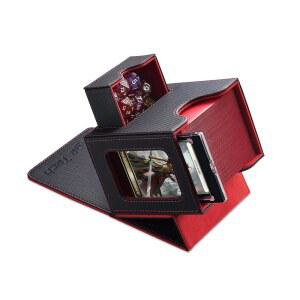 MTG 커맨더용 메이지 테크 카드 덱 박스 받은 디자인 커맨더 디스플레이 100장의 더블 슬리브 35pt 벽돌 및 위 트레이 장착 블랙/레드