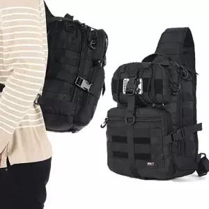 스포츠 멀티 낚시 가방 밀리터리 등산 검정 슬링백