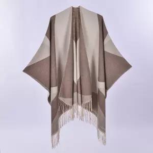 여성망토 사계절 양면 수술 숄 심플 기하학 양용 망토 심쿵해외구매