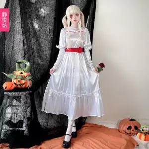 코스프레 화이트 무속인 두루마기 할로윈 시니어룩 공포인형 원피스 귀신 신부 마녀복 파티룩 심쿵해외구매