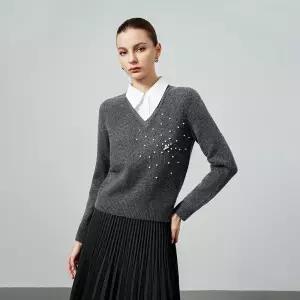 여성니트 봄 카라넥 니트 비즈 스타일리쉬한 루즈핏 슬림 탑 심쿵해외구매