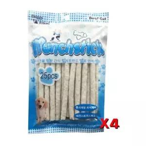 도기프랜드 우유먼치껌 25p X4 애견 우육피 치석제거