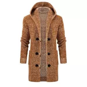 호크아이 남성 니트 떡볶이단추 가디건 스웨터 아우터 데일리룩 집업 간절기 후드 KUK5