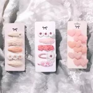 자수 아기 유아 머리핀 똑딱 헤어핀 세트 등원룩 핸드메이드