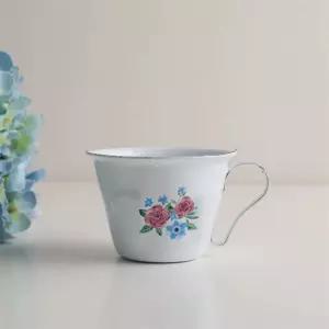 빈티지 플라워 머그컵선물 법랑컵 보관용기