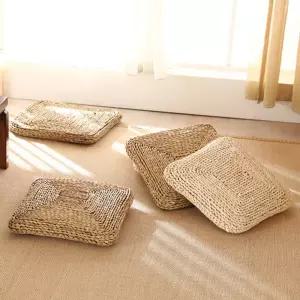 빈티지 밀짚 사각 라탄 방석 업소용 의자 좌식 방석112006