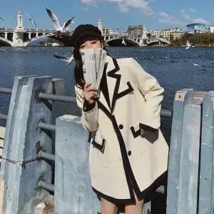 여자 하프 봄 캐주얼 코트 컬러 박시 블레이저 수트 원템1