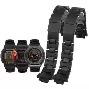 카시오 호환 G-SHOCK DW5600 GW-M5610 GA-2100 GM2100 DW-6900 시리즈 팔찌용 검정색 플라스틱 스틸 시계