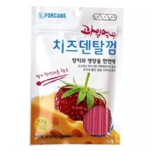 강아지껌 덴탈껌 치석 제거 간식껌 치즈 딸기 100g