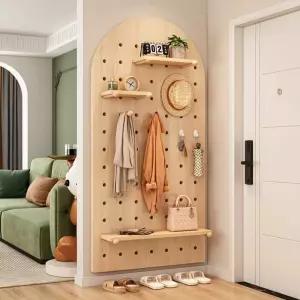 우드타공판 원목 타공보드 파티션 목재 우드 소품걸이 선반