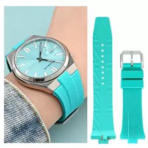 시티즌 TSUYOSA 컬렉션 NJ0150 NJ0151ME 실리콘 시계 밴드 남성 여성 팔찌 용 고급 FKM 불소 고무 스트랩 9